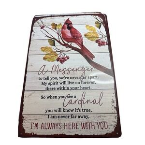 Cardinals Poem A messenger Retro Tin Sign Door Home Wall Decor‎ Metal